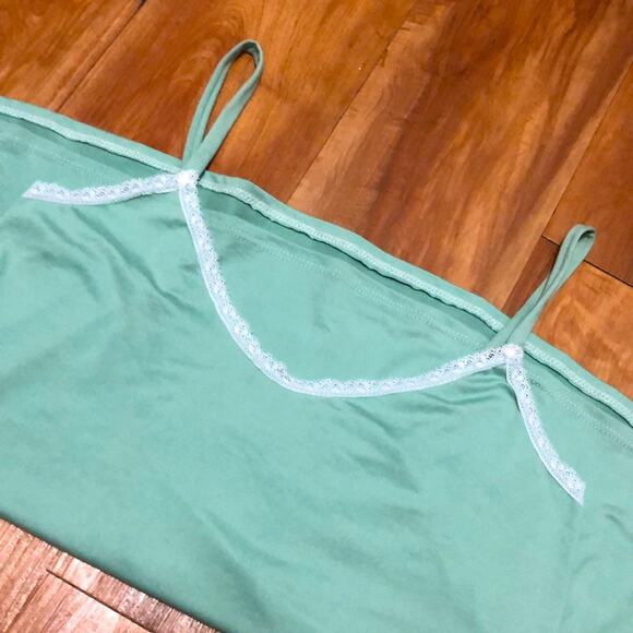 Cozy Rozy California Light Green Lace Spaghetti Strap Camisole Tank Size Large - Picture 1 of 6